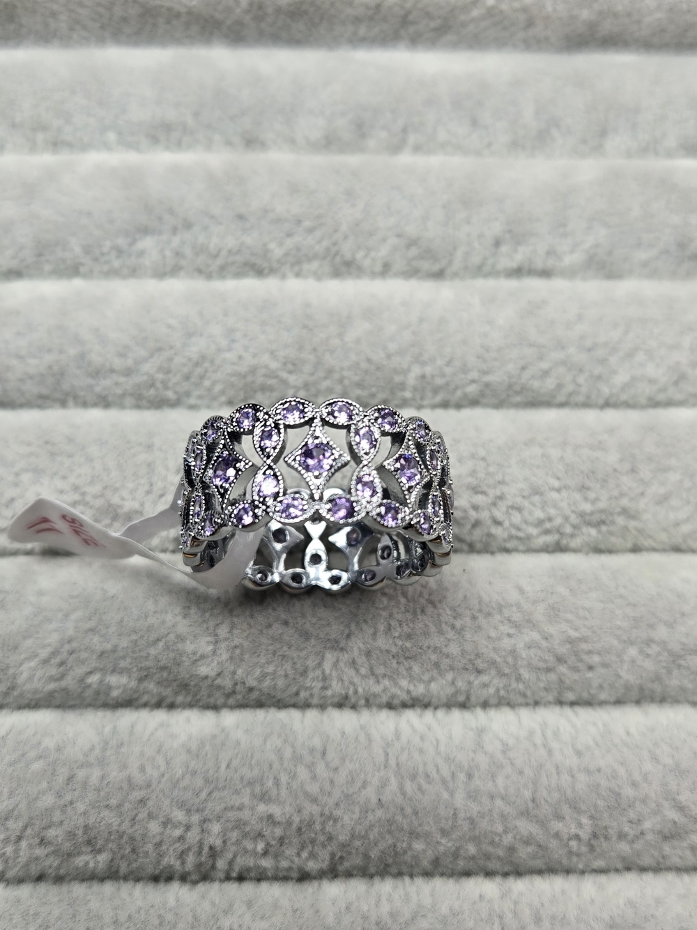 Size 11 Amethyst Cubic Zirconia February Bday RG59097 Wrapped In Joy Hematite Pl